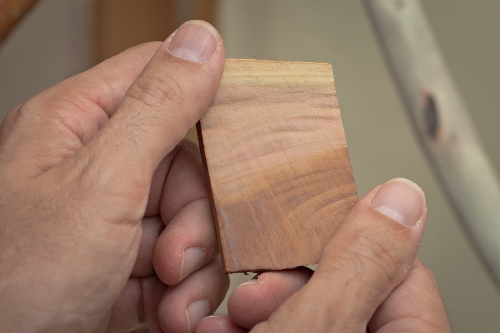 Rohling aus Zwetschgen-Holz für die Weiterverarbeitung zu Schmuckstück